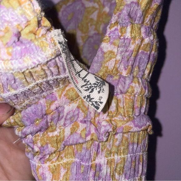 Free People XS Juniper Smocked Bodycon Slip Ditsy Floral Boho Swiftie - Picture 11 of 11